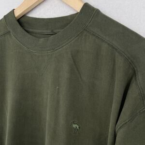 MOOSE CREEK Shirt Mens XL Heavyweight Crewneck Long Sleeve Hiking Cotton Green